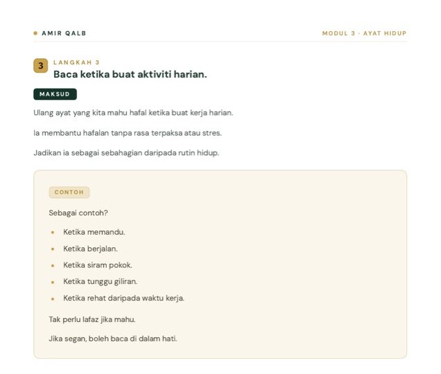 Al-Mulk — teknik Ayat Hidup