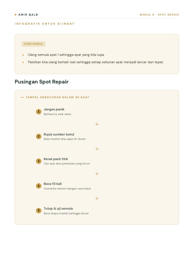 Al-Mulk — teknik Spot Repair