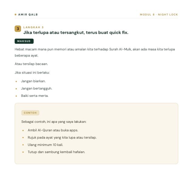 Al-Mulk — teknik Night Lock