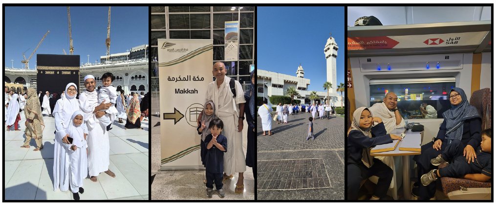 Foto sebenar perjalanan umrah DIY Fauzi Zakaria bersama keluarga di Mekah, Madinah dan atas tren Haramain