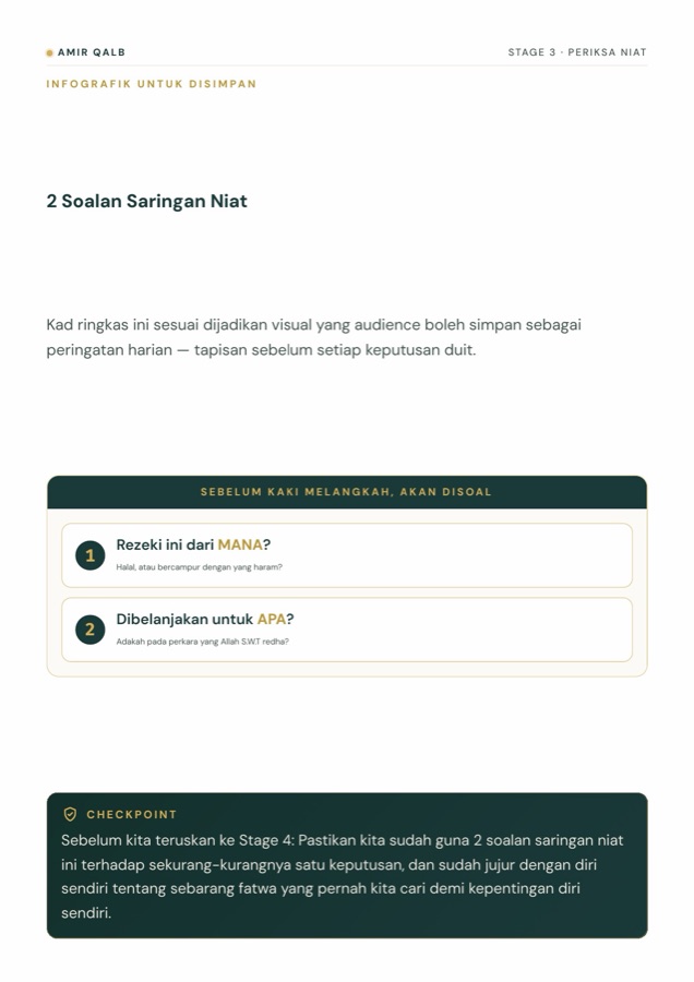 Rezeki — periksa niat di sebalik keputusan
